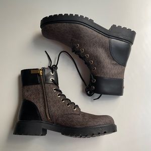 MICHAEL KORS Women's Alistair Lace-Up Lug Sole Combat Boot